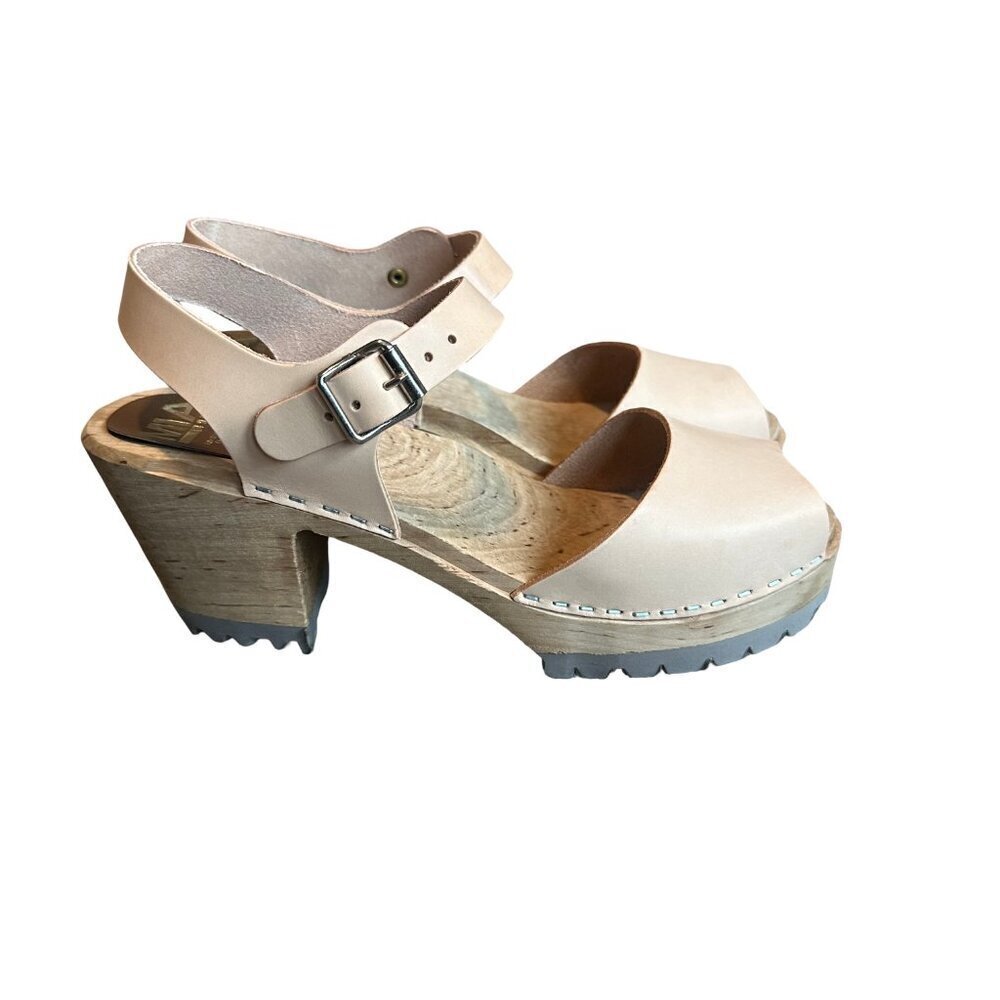 Mia Greta Open-Toe Clogs Mules Sandals Natural Light Beige Size 41 NIB NEW - Picture 4 of 15
